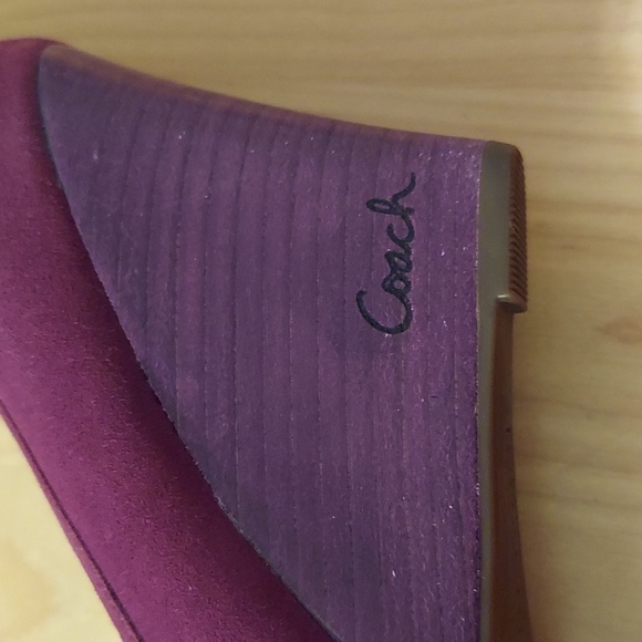 Coach Terri Purple Suede Tassled Mocassin Loafer Style Wedges Size 7 - Picture 10 of 16